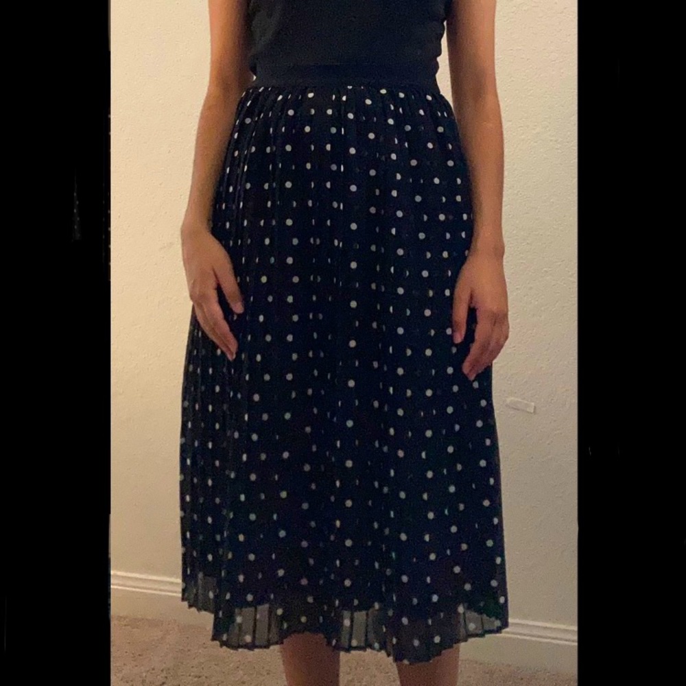 Pleated Polka Dot Skirt